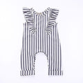 Baby Stripe Print Ruffle Design Jumpsuit