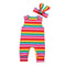 2 Pcs Baby Cotton Rainbow Color Sleeveless Jumpsuit And Headband