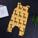 Baby Cotton Giraffe Print Sleeveless Jumpsuit