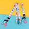 2 Pcs Set Cartoon Print Keys Lanyard Phone Neck Strap