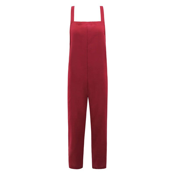Casual Solid Color Women Street Style Tank Pattern Loose Jumpsuits