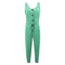 Casual Solid Color Sleeveless Buttoned Drawstring Design Jumpsuits