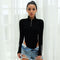 Casual Stand Collar Zipper Design Long-sleeve Women Bodysuit