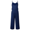 Loose Pattern Spaghetti Strap Summer Solid Color Casual Jumpsuits