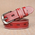 Women Simple Design Contrast Stitching Design Leather Belt