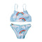 2 Pcs Girl Beach Suit Rainbow Print Sleeveless Swimsuit