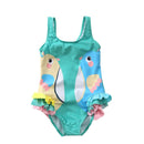Girl Lovely Animals Print Sleeveless Swimwear