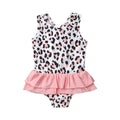 Fashion Girl Leopard Print Patchwork Swimwear