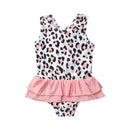 Fashion Girl Leopard Print Patchwork Swimwear