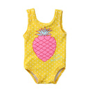 Girl Yellow Pineapple Sleeveless Swimwear