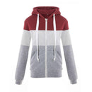 Women Casual Color Blocking Design Loose Pattern Hoodies