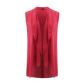 Fashion Solid Color Sleeveless Irregular Cardigan Vest