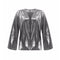 Women Fashion Sequin Decor Flare Sleeve Cardigan Cover Up