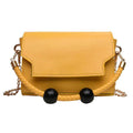 Creative Beads Decor PU Woven Handle Square Bag