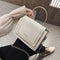 Women Unique Design Square Shape Metal Chain Flap Bag