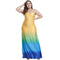 Women Fashion Gradient Color Design Figure Flattering Slip Dress