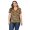 Women Plus Size Short Sleeve Leopard Loose T-shirt