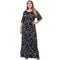 Hot Sale Women Round Collar Half-sleeve Link Chain Print Maxi Dress