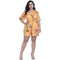 Women Plus Size V Neck Short-sleeve Floral Print Rompers