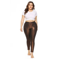 Women Plus Size Unique Nightclub Glitter Fabric Casual Leggings