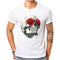 Fashionable Men Flower Skull Print T-shirts