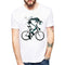 Men Bike Print Short Sleeves White T-shirts