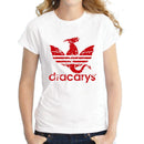 Creative Contrast Color Dragon Printed Women Summer Casual Tee