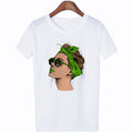 Loose Pattern Fashion Girl Head Printed Short-sleeve T-shirt