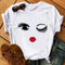 Modern Lady Simple Graphic Print Basic Tee