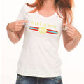 Casual Contrast Stripes Pattern Women Summer Tee