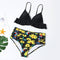Hot Sale Plus Size Women Contrast High-waisted Swimsuit