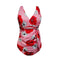 Elegant Women Floral Printed Surplice One-piece Swimwear