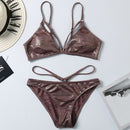 Hot Sale Metallic Design Women Sexy Two-piece Bikini Swimsuit