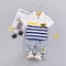 2 Pcs Little Boys Cotton Stripes Print Polo Shirts And Shorts