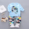 2 Pcs Fashion Boys Multicolor Print Long Sleeves Tops And Pants