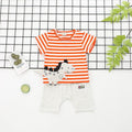 2 Pcs Boys Cute Dinosaur Pattern T-shirts And Shorts Set