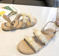 Hot Sale Sweet Double Bowknot Pattern Flat Sandals Shoes