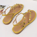 Fashion Stud Decor Toe Ring Slingback Sandals Shoes