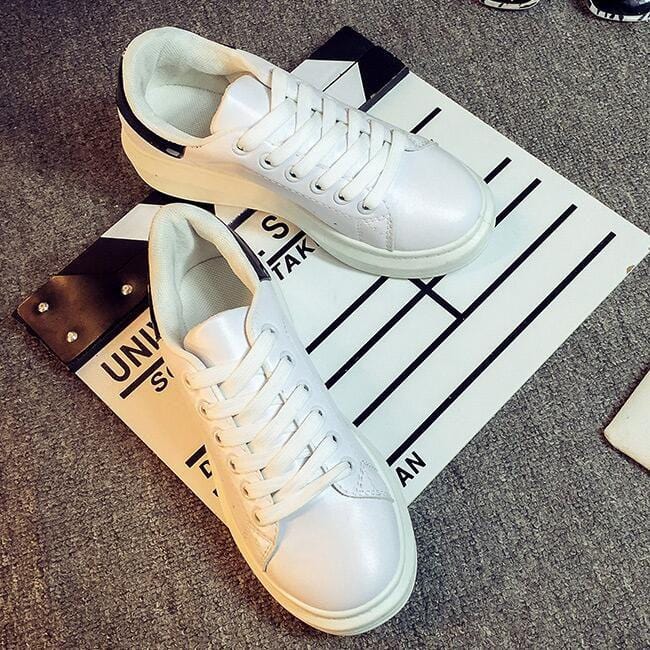 PU Upper Hollow Out Fashion Casual Platform Sneakers Shoes