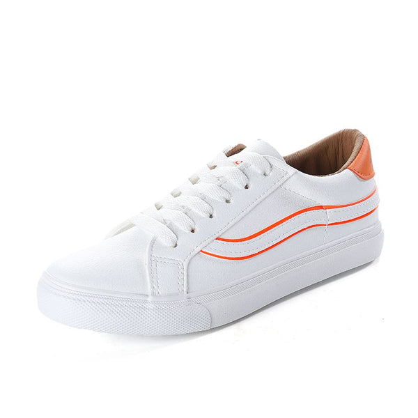 Hot Sale Color Blocking Design PU Upper Lace-up Sneakers Shoes