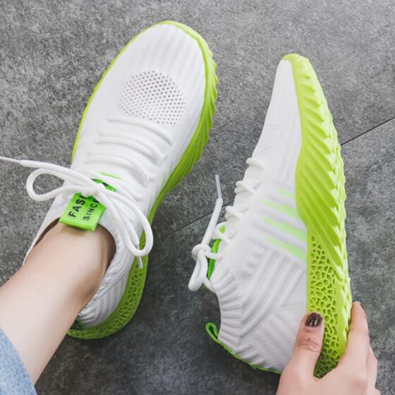 Fashion Neon Color Hollow Out Breathable Running Shoes