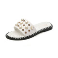Imitation Pearl Decor Open-toe Vacation Style Slippers Shoes