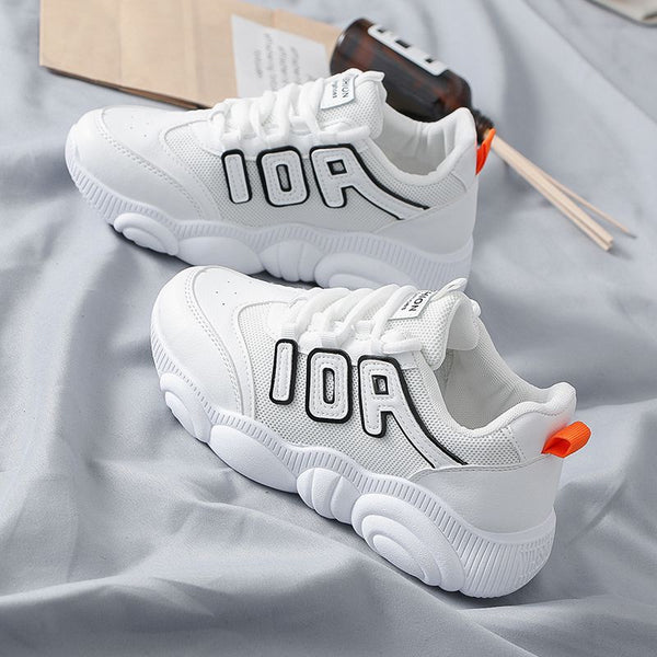 Letter Pattern Lace-up Mesh Cloth Upper Summer Fashion Sneakers Shoes