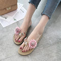 Hot Sale Flower Decor Toe Post Slippers Shoes