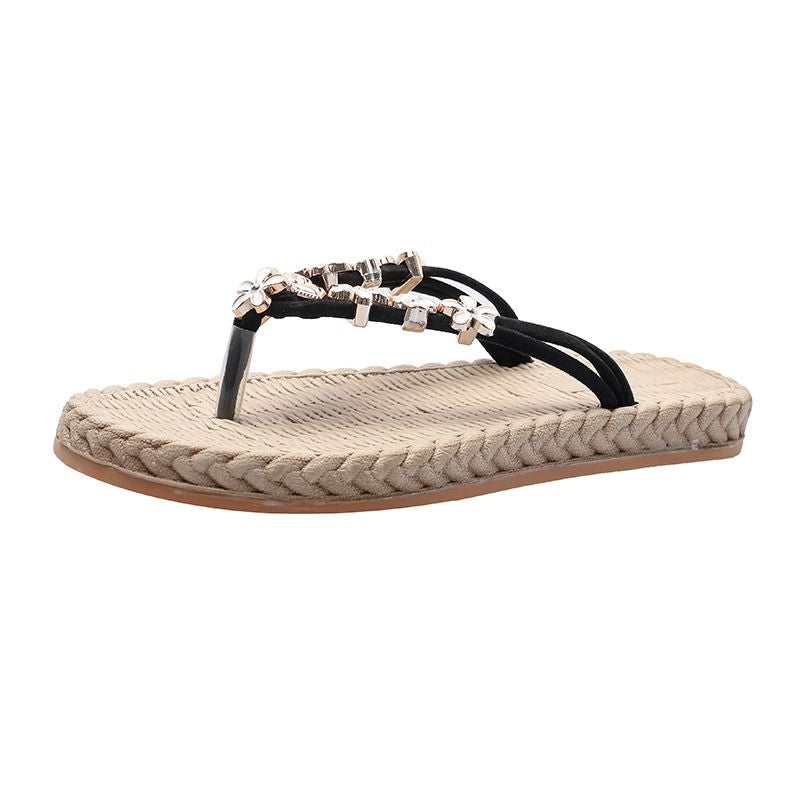 Flower Shape Accessories Decor Beach Flat Flip-flop Slippers Shoes