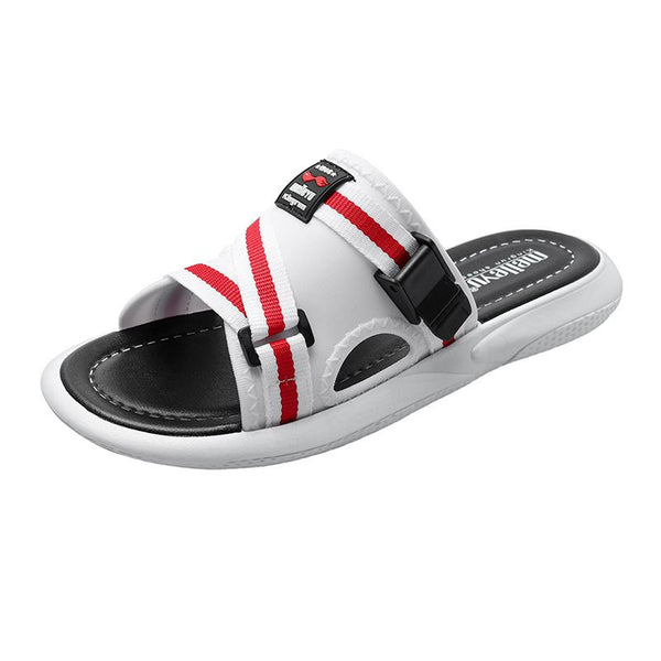 Edgy Style Plastic Buckle Design Women's Outdoor Anti Skid Slippers Shoes