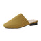 British Style Breathable Knitted Cover Toe Low Heel Slippers Shoes
