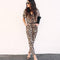 Casual Loose Pattern Short-sleeve Leopard Print Women Jumpsuits
