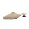Breathable Elastic Knitted Upper Pointed-toe Low Heel Slippers Shoes