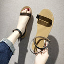 Fashion Simple Transparent Upper Ankle Strap Flat Sandals Shoes